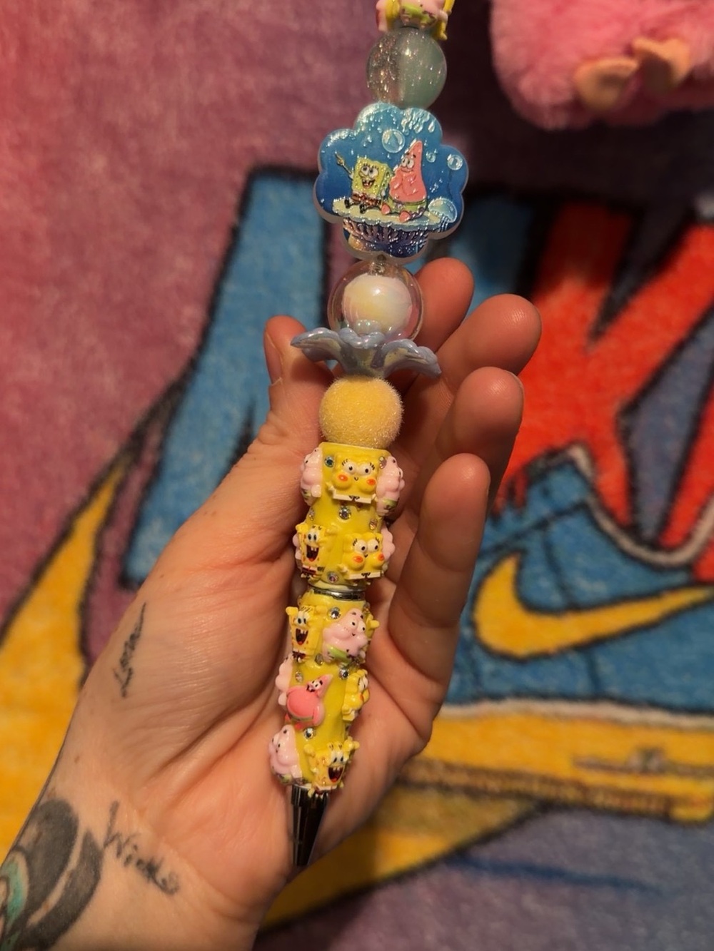 Spongebob inspired Character Beaded pen